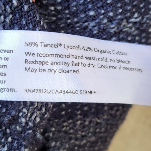 Eileen Fisher Cardigan Women's Extra Small Blue Open Beachy Summer Knit Tencel - Picture 6 of 13